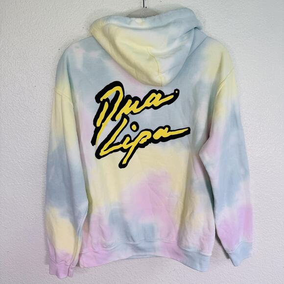 Dua Lipa Hoodie Women Small Tie Dye Dont Start Now Merch Pastel Pullover Sweater - Picture 2 of 9